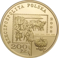 POLSKA 200 ZŁOTYCH 2008 POCZTA POLSKA st. L