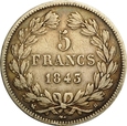 FRANCJA 5 FRANKÓW 1843 B LUDWIK FILIP I