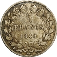 FRANCJA 5 FRANKÓW 1845 W LUDWIK FILIP I