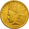 USA 10 DOLARÓW 1908 S INDIANIN 