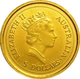 AUSTRALIA 5 DOLARÓW 1995 KANGUR 1/20 oz Au st. 1-