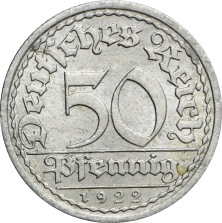 WEIMAR 50 PFENNIG 1922 BERLIN - Numimarket.pl