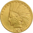 USA 10 DOLARÓW 1909 INDIANIN