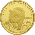 AUSTRALIA 50 DOLARÓW 2007 WOMBAT TASMAŃSKI 1/2 oz Au