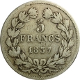 FRANCJA 5 FRANKÓW 1837 B LUDWIK FILIP I
