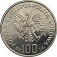 PRL, 100 złotych 1981, Władysław Sikorski, nikiel, próba niklowa