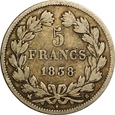 FRANCJA 5 FRANKÓW 1838 B LUDWIK FILIP I