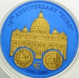 LIBERIA 5 DOLARÓW 2005 10 LAT EURO Niob st. 1