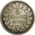 FRANCJA 5 FRANKÓW 1841 W LUDWIK FILIP I