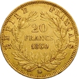 FRANCJA 20 FRANKÓW 1860 BB NAPOLEON III