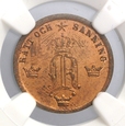 SZWECJA 1/2 ORE 1858 Oskar II MS64 RB