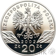  Polska, III RP, 20 złotych, 2002, Żółw błotny 