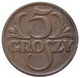 Polska, II RP, 5 groszy 1928