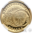 Polska, III RP, 100 złotych, 2000, Zjazd w Gnieźnie, NGC PF69