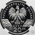 Polska, III RP,  20 złotych, 2003, Węgorz europejski, NGC PF69