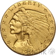USA, 2 1/2 dolara 1914, indianin, złoto
