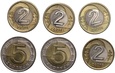 B477. Polska, IIIRP, 2-5 zł 1995-2009, 6 szt