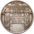 B10. Niemcy, Hindenburg 1925 medal z okazji wyboru na prezydenta