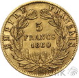 FRANCJA - 5 FRANKÓW - 1860 A - NAPOLEON III