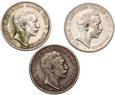 B28. Niemcy, Prusy, Wilhelm II, 3 x 2 marki  1899, 1902,1904 A, Berlin