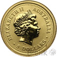 AUSTRALIA - 5 DOLLARS - 2000 - KANGUR - 1/20 Uncji Au999 - Stan: 1