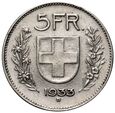 24. Szwajcaria, 5 franków 1933 B