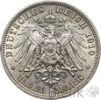 1025. Niemcy, Prusy, 3 marki, 1910 A, Wilhelm II,