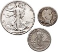 B161. USA, Filipiny, half dollar 1944, dime 1907, 20 centavos 1920