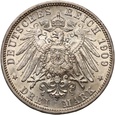 B30. Niemcy, Prusy, Wilhelm II, 3 marki 1909 A, Berlin