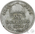 WĘGRY - 20 KRAJCARÓW - 1870 GYF - FRANCISZEK JÓZEF