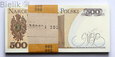 Polska, PRL, paczka 100 sztuk x 500 złotych, 1982, seria GL