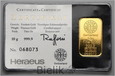 Sztabka złota, 10 g Au999, Heraeus
