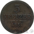 1180. Austria, 3 krajcary, 1851 G, Franciszek Józef I