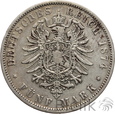 313. Niemcy, Prusy, 5 marek, 1874 A, WIlhelm 