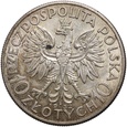 B276. Polska, IIRP, 10 złotych 1932 b.z., Głowa Kobiety, Londyn