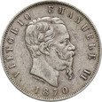 Włochy, 5 Lirów 1870 R, Wiktor Emanuel II