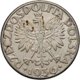 B48. Polska, II RP, 5 złotych 1936, Żaglowiec