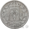 FRANCJA - 5 FRANKÓW - 1823 H - LUDWIK XVIII