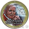 USA, 1/2 dolara, 2005, Jan Paweł II (kolorowany Kennedy)