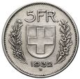 23. Szwajcaria, 5 franków 1932 B