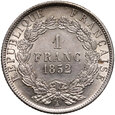 Francja, Ludwik Napoleon, 1 frank 1852 A