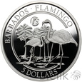 1033. Barbados, 5 dolarów, 2018, Flamingi, seria Fabulous 15 #23