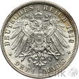 1043. Niemcy, Wirtembergia, 3 marki, 1912 F, Wilhelm II