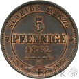 Niemcy, Saksonia, Jan, 5 fenigów 1862 B, Drezno 