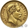 Francja, Napoleon III, 20 franków 1865 A