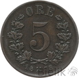 NORWEGIA - 5 ORE - 1875