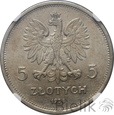 Polska, II RP, 5 złotych, 1928, Nike, NGC AU55 #SJ