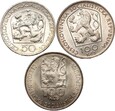 B152. Czechosłowacja, 2x 100 koron 1976, 1978 + 50 koron 1973