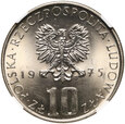 PRL, 10 złotych 1975, Bolesław Prus, NGC MS64