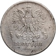 B272. Polska, IIRP, 5 złotych 1928 b.z., Nike, Bruksela